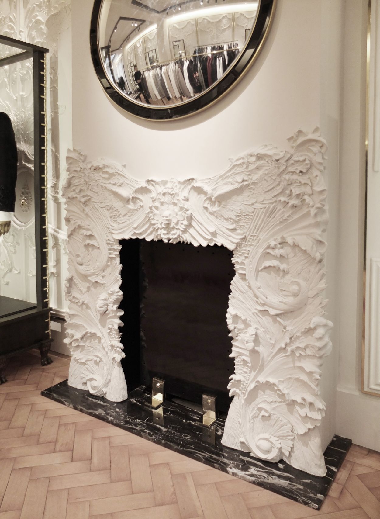 Fireplace for Alexander McQueen Savile Row, London.
