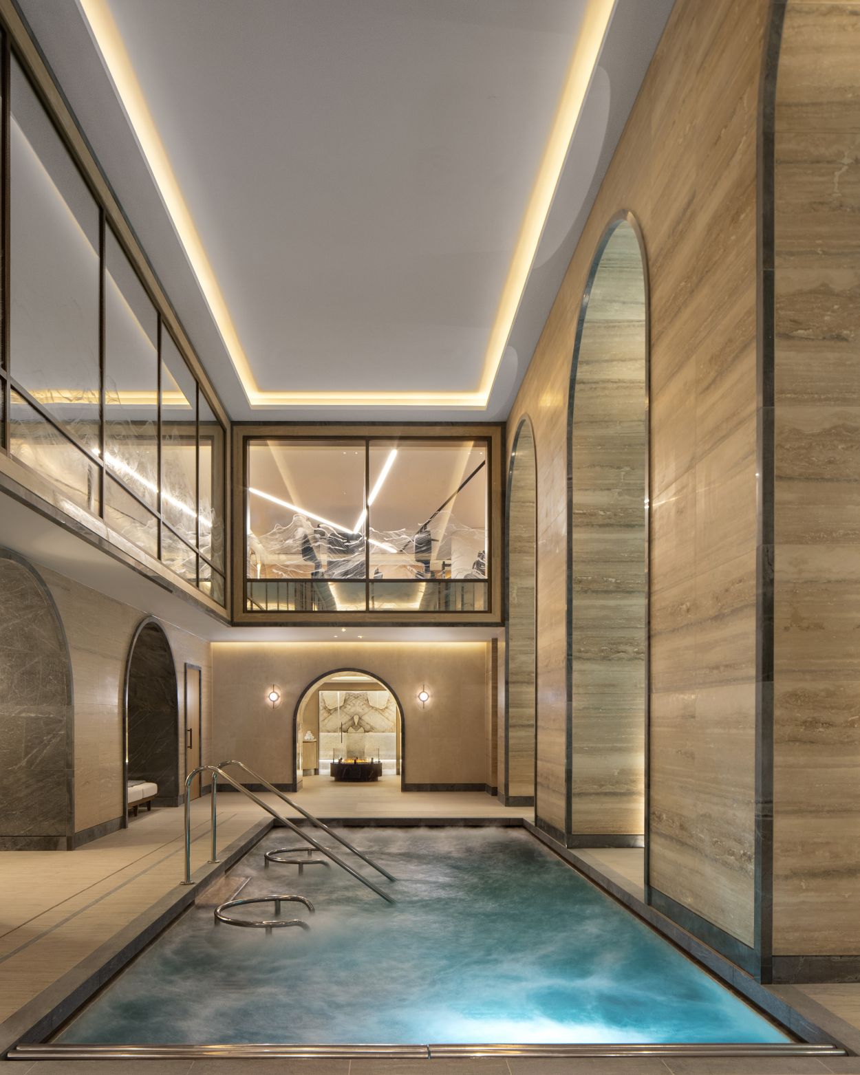 Raffles London at the Old War Office Guerlain Spa Vitality pool.