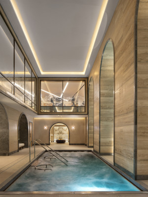 Raffles London at the Old War Office Guerlain Spa Vitality pool.