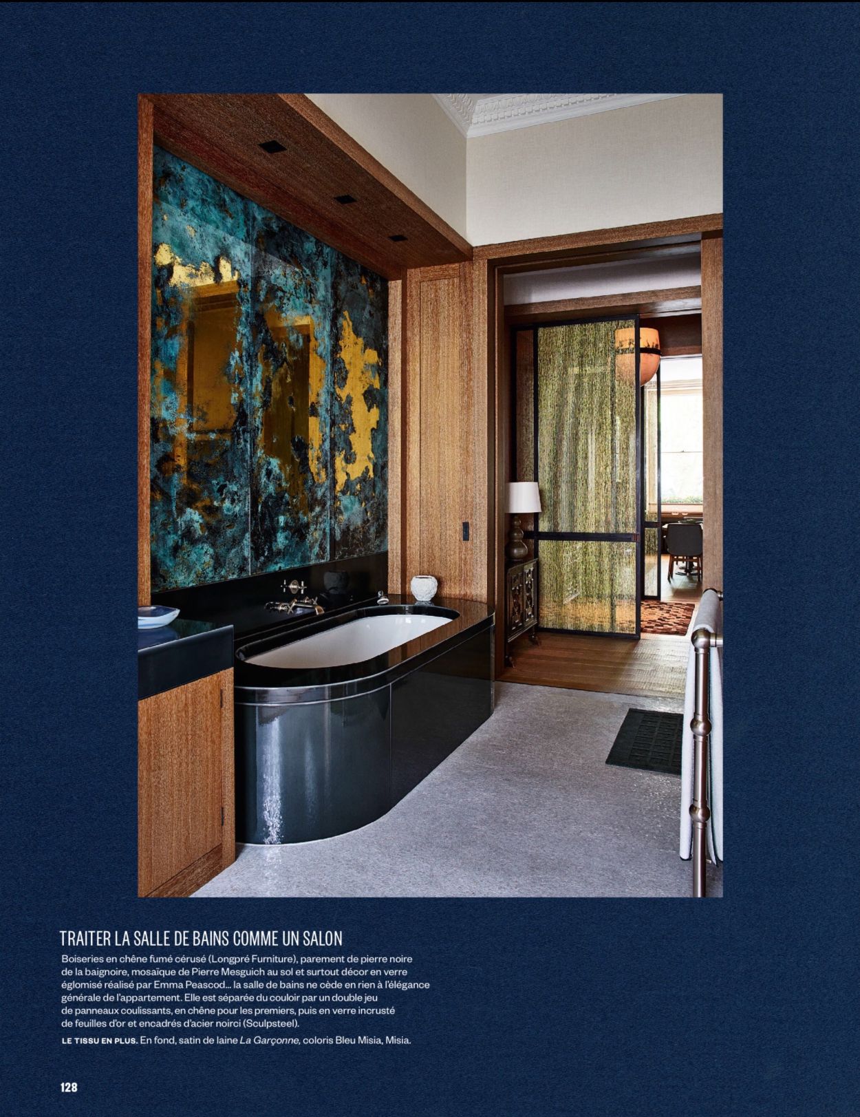 AD France features Peascod verdigris verre églomisé.
