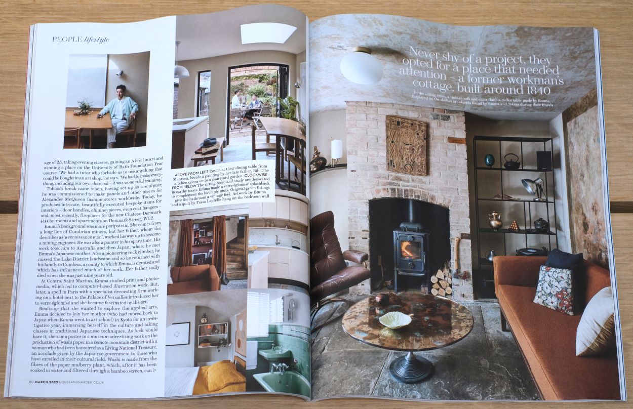 House and Garden People profile piece on Peascod at home.