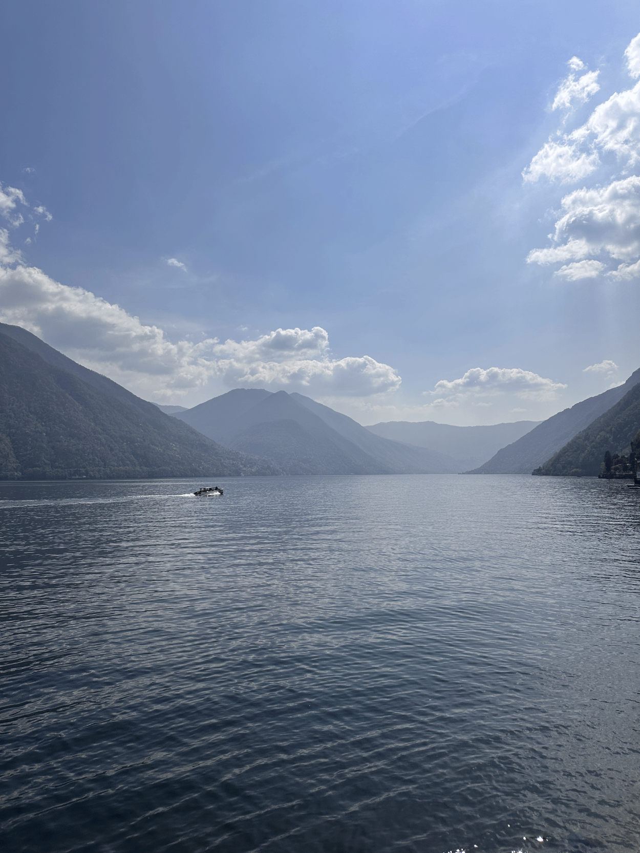 A boat over Lake Como.